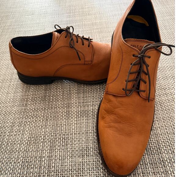 COLE HAAN Bedford Plain Toe Derby Lace Up Shoe Wingtip 15M British Tan Preppy main image 5